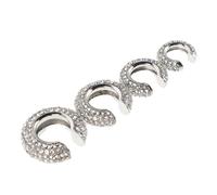 Didiseaon 4 Pièces Boucles D'oreilles à Clip avec Cristaux Manchettes Oreilles Élégantes sans Perçage Bijoux Uniques pour Femmes pour Fêtes et Quotidien