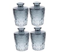 Didiseaon 4 pièces Bouteilles Diffuseur Verre Sculptées Lot de Flacons Vides pour Parfum Intérieur Diffuseur Design Élégant Gris pour Purification à et Bureau