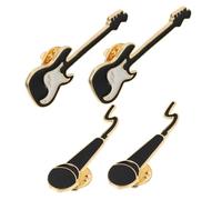 Didiseaon 4 pièces Broche Guitare et Microphone Alliage Lot de Épingles Décoratives Créatives pour Vêtement Accessoire de Mode Unisexe Cadeau Original pour Fête et Soirée