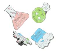 Didiseaon 4 pièces Broches de Chimie Émail Lot de Pins pour Vêtements Sacs et Écharpes Accessoires de Mode Durable pour Professeurs et Élèves