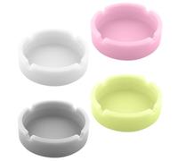 Didiseaon 4 Pièces Cendrier Rond en Silicone Lumineux Décoratif de Table,