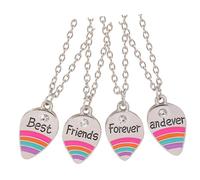 Didiseaon 4 pièces Collier Amitié Fille avec Motif Arc Ciel Bijoux Durables pour pour Montrer Lien Damitié