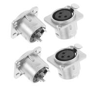Didiseaon 4 Pièces Connecteur Xlr Broches Femelle pour Montage Panneau Durable et Compact pour Microphones et Systèmes Audio