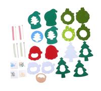 Didiseaon 4 Pièces Décorations de Sapin Non-tissé DIY Mini de Noël Père Noël Suspendues Ornements Festifs pour Activités Familiales et Échanges de