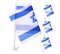 Didiseaon 4 pièces Drapeaux Israël Voiture Décoratifs pour Fenêtre Festival Réutilisables et Résistants