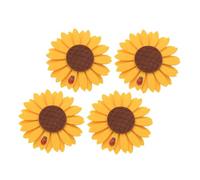 Didiseaon 4 pièces Embrasses Tournesol pour Rideaux Accessoires Clip Fleur Décoratifs sans Percage Attaches Rideaux Faciles à Utiliser pour Décoration Élégante et Maintien Propre