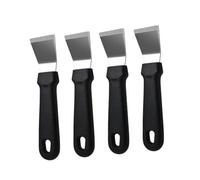 Didiseaon 4 pièces Grattoir Sol Inoxydable Outil de Nettoyage pour Colle et Ciment Raclette Coulis Ergonomique Rouille pour Carrelage Verre Murs Usage Quotidien
