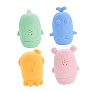 Didiseaon 4 pièces Jouets de Bain Silicone pour Bébés de Jouets Animaux Amusants pour Bain Ans Pours Tout Petits Développe Imagination Créativité
