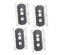 Didiseaon 4 pièces Lot de Cassettes Audio Vierges Cassettes Enregistrables Transparentes Vintage pour Enregistrement Vocal Musique et Enseignement pour DIY et Cadeaux Rétro