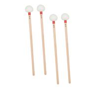 Didiseaon 4 Pièces Maillets de Timbales à Tête Feutre Rouge Baguettes Percussion Bois pour Pur et Précision Accessoires pour Concerts et Orchestres
