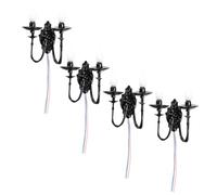 Didiseaon 4 pièces Miniature Wall Lamp Model pour Décoration de Maison Miniature Lampe Murale Réaliste pour Maquette de Construction et Décor de Table Lumière Blanche Noir