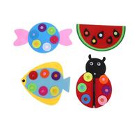 Didiseaon 4 pièces Montessori Busy Board Jouets Éducatifs Non Tissé pour Tout Petits Activités Sensorielles avec Boutons et Zips Pratique Montessori DIY pour Apprentissage Précision et