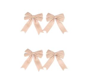 Didiseaon 4 Pièces Nœud en Jute Vintage pour Sapin de Noël et Mariage | Décor Rustique, Lot, pour Dossiers de Chaises, Bocaux Mason, Fêtes et Créations DIY