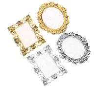 Didiseaon 4 Pièces Palette de Mélange pour Manucure Palette Vintage Multifonction Résine pour Mélange Précis des Pigments Légère et Portable pour Artistes Ongulaires