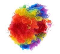 Didiseaon 4 Pièces Perruque Afro Bou Disco Perruque Clown Colorée Déguisement Soirée Années Accessoires Carnaval Halloween Cosplay