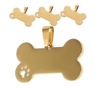 Didiseaon 4 pièces Plaques Identité Personnalisées pour Chien Acier Inoxydable Doré Médaille Gravée Antiperte Étiquette Chiot Confortable et Facile à Fixer