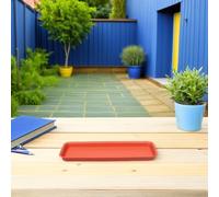 Didiseaon 4 pièces Plateaux Rectangulaires pour Plantes Coupelles Pot Fleur Plastique Étanches Dessous Jardinière Rectangulaire Anti-Fuite pour Balcon et Intérieur Support Collecteur Eau