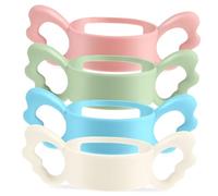 Didiseaon 4 pièces Poignées pour Biberons Silicone Larges et Faciles à Accessoires pour Bouteilles Dalimentation Garçon Fille Maintien Ergonomique pour Développer la Motricité et