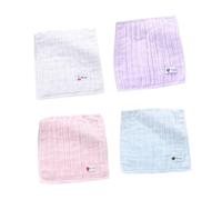 Didiseaon 4 pièces Serviettes Coton Pur pour Garçon Fille Mouchoirs Multifonctions Doux et Absorbants Lingettes Visage et Serviettes Salive Lavables Couleurs Aléatoires Couleur Aléatoire