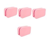 Didiseaon 4 Pièces Silicone Cosmétique Cosmétiques Maquillage Brosse Pochettes Zippées Trousse De Toilette pour Les Femmes Silicone Trousse De Toilette Voyage Maquillage