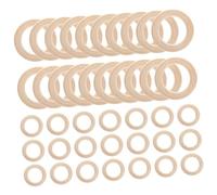 Didiseaon 40 pièces Lot Anneaux Bois pour Macramé et Bricolage Cercles Ronds Accessoires DIY pour Bijoux Décoration Maison Surface Lisse et Résistante