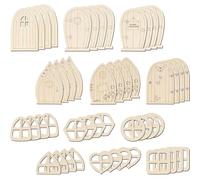 Didiseaon 48 Pièces Portes de Fées Décoratives en Bois, Bricolage à Peindre | Surface Lisse et Brute, Léger, pour Ateliers, Déco Maison, Étiquettes Présents, Usage Collectif