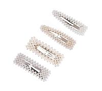 Didiseaon 4pièces Barrettes Cheveux Ornements Lot Style Frais Élégantes Pour Femmes Et Filles Avec Clip Triangle Et Rectangle Doré Et Argenté