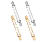 Didiseaon 4pièces Lot de Pinces à Boutons pour Pulls Robes Châles et Cardigans avec Chaîne Métal pour Ajuster et Maintenir les Vêtements