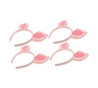 Didiseaon 4pièces Serrage-tête Oreilles De Cochon Peluche Rose Pour Accessoire De Cheveux Cosplay Et Fête Halloween