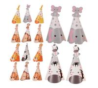 Didiseaon 5 Ensembles Chapeaux de Fête Animaux Jungle Papier Accessoires Danniversaire Thème Zoo pour Garçon Fille Modèles Lion Tigre et pour Jeux et Activités de Groupe