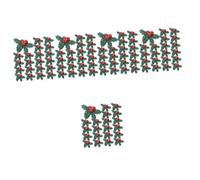 Didiseaon 5 Ensembles Feuilles De Résine De Noël Embellissements De Noël Mini Houx Décorations Mini Feuilles De Houx Rose Baies pour La Fabrication De Couronnes Charmes Résine 50 Pièces X 5