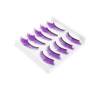 Didiseaon 5 Paires Faux Cils Colorés Légers Volume Wispy Naturel Bande Complète pour Cosplay Halloween Fête Scène