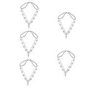 Didiseaon 5 Pièces Bandeau Fleur De Perle Accessoires De Cheveux Pour La Mariée Casque Floral Front Bijoux Placage Sans Nickel En De Zinc De Haute Qualité Les Fleurs Manquer Perruque