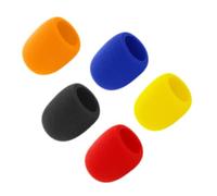 Didiseaon 5 pièces Bonnette Mousse Microphone Protection Anti-vent Rouge Jaune Bleu Noir Orange Manchettes Micro Sans Fil Handheld Windscreen