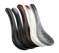 Didiseaon 5 pièces Coffret de Cuillères à Soupe Céramique Japonaises Ustensiles Décoratifs pour Soupe Ramen Porridge Design Élégant Couleurs Crépusculaire Harmonie Automne Doré