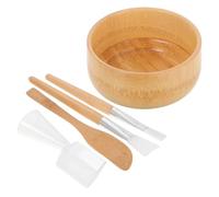Didiseaon 5 Pièces Ensemble D'outils De Beauté Bol Et Brosse Pour Masque Facial Bol à Mélanger Pour Teinter Les Sourcils Bol De Lavage Du Visage Bol De Maquillage Bol Spa Gel De Silice Beige