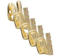 Didiseaon 5 pièces Hip Hop Fake Teeth Grills Set Lightweight Mouth Jewelry For Rapper Style And Halloween Costume