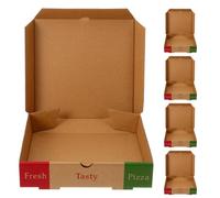 Didiseaon 5 Pièces Lot de Boîtes à Pizza Carton Pliable Résistantes Aux Graisses Conteneurs Pratiques pour Restauration et Emporter