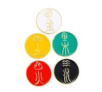 Didiseaon 5 pièces Lot de Broches Chinoises Alliage Symboles Culturels Élégants Ornements Créatifs pour Vêtements Sacs et Chapeaux Épingles Style Chinois Durables