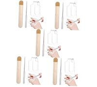 Didiseaon 5 Pièces Palette spatule à maquillage plaque de mélange de couleur d'ongle trousse de rangement pochette rangement plateau de mélange clair planche de maquillage Acrylique