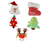 Didiseaon 5 Pièces Peluche pour Chat Noël, Sapin, Renne, Père Noël, Botte