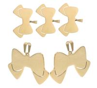 Didiseaon 5 pièces Plaque Chien Acier Inoxydable Médaille Personnalisable DIY Forme Noeud pour Collier Chien et Petit Animal Étiquette Identité Résistante et Mignonne