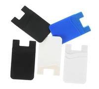 Didiseaon 5 pièces Porte Adhésif pour Téléphone Silicone Lot de Noirs Blancs Bleu Support Ultra Fin pour de Crédit et Identité Protection Antidérapante et Résistante