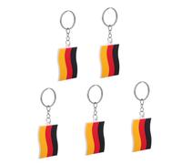 Didiseaon 5 pièces Porte-clés Drapeau Allemagne PVC Souple Accessoire Léger et Polyvalent pour Clés Voiture Sac à Dos et Décoration