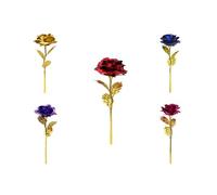 Didiseaon 5 Pièces Rose Artificielle Fleur Épanouie 24k