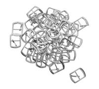 Didiseaon 50 Pièces Boucle de Ceinture en Métal Argenté Multifonction Rouleau, Ajustable Facile, pour Chaussures et Vêtements, Accessoires DIY Cuir et Fabrication de Paquet