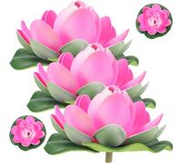Didiseaon 5pièces Lotus Flottants Réalistes Décoration De Jardin Fleurs Artificielles pour Étang Piscine Et Fontaine Éclat