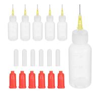 Didiseaon 6 Flacons Applicateurs à Embout Aiguille et Aiguille de Distribution en Plastique 30ml Capuchon Étanche pour Collage Précis et Contrôle Débit