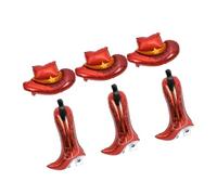 Didiseaon 6 Pièces Ballon de chapeau de cowboy occidental décorations de fête d'anniversaire occidentales ballon de démarrage de cow-girl Ballons à thème occidental feuille d'aluminium Brun