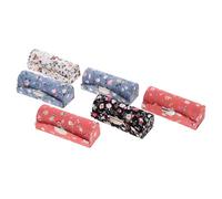 Didiseaon 6 pièces Boîte Lèvres Brodée Portable Coffret Rangement Maquillage Femme Étui Brocart pour Voyage et Usage Quotidien Styles Aléatoires